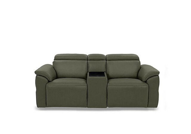 Dolomite 2 Seater Leather Power Recliner Sofa with Power Headrests and Console - Oslo Pine