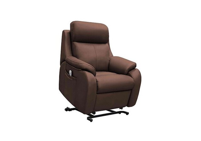 G Plan - Kingsbury Large Leather Lift and Rise Chair - Capri Oak