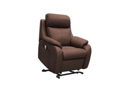 G Plan - Kingsbury Large Leather Lift and Rise Chair - Capri Oak