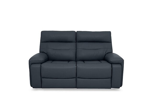 Cinemax Leather 2 Seater Power Recliner Sofa with Power Headrests - Natural Milled Navy