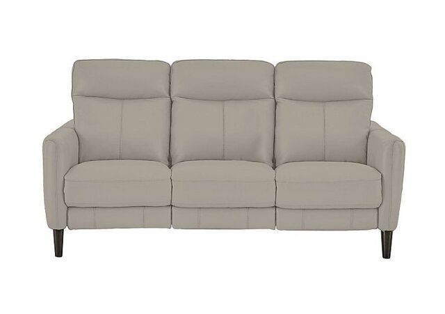 World of Leather - Compact Collection Petit 3 Seater BV Leather Power Recliner Sofa - Silver Grey