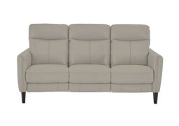 World of Leather - Compact Collection Petit 3 Seater BV Leather Power Recliner Sofa - Silver Grey