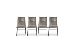 Connubia - Maya Set of 4 Black Metal Leg Dining Chairs