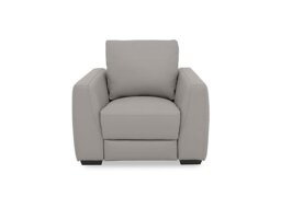 Dinky Leather Chair with Power Recliner - Lead Grey