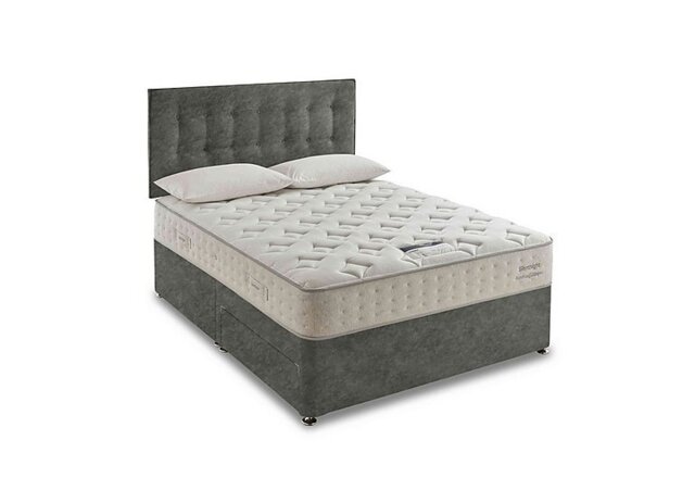 Silentnight - Revitalise Refresh 800 Divan Set with Continental Drawers - Double - Fine Cord Velvet Hunter