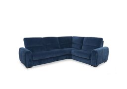Flex Fabric Small Power Recliner Right Hand Facing Corner Sofa with Storage Arms - R330 Steel Blue