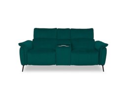 Jude Fabric 2 Seater Power Recliner Sofa with Smart Console, Power Headrests, Power Lumbar and Heated Seats - Opulence Teal