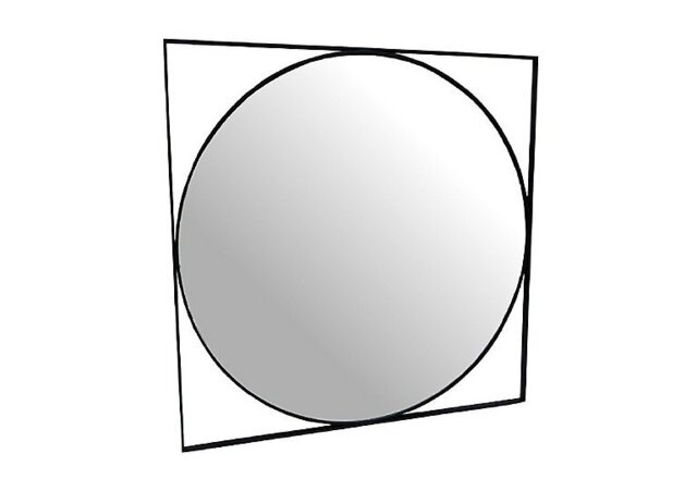 Isaac Small Black Metal Mirror