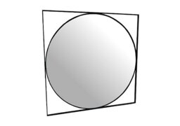 Isaac Small Black Metal Mirror