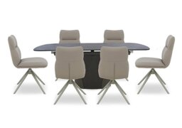 Icon Bronze Extending Dining Table and 6 Diva Chairs with Bronze Legs - 180-cm