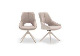 Tino Pair of Two Tone Swivel Dining Chairs - Two Tone