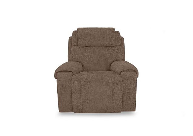 Hollywood Fabric Power Recliner Chair with Power Headrest, Bluetooth Speakers and Storage Arms - Hazelnut