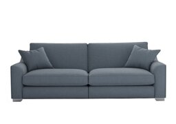 The Lounge Co. - Isobel 4 Seater Fabric Sofa - Blue Matcha with Chrome Feet