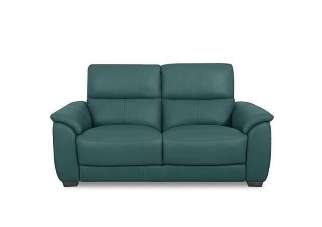 World of Leather - Saffron Leather 2 Seater Sofa - BV Lake Green