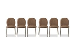 Connubia - Riley Set of 6 Mid Lava Metal Leg Dining Chairs - Tobacco