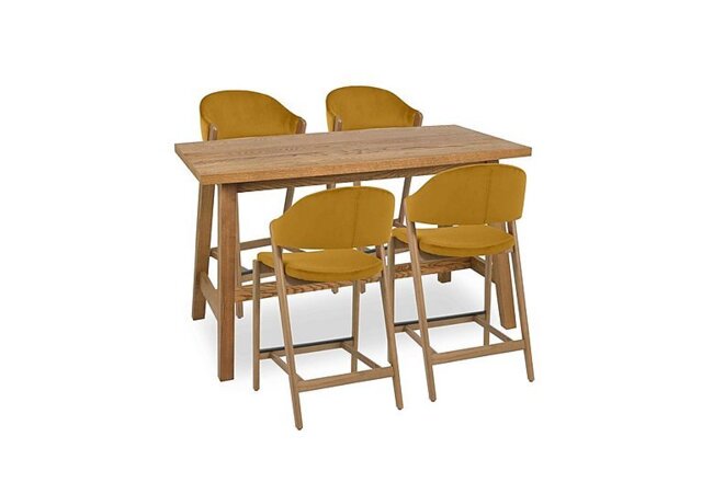Stratford Table and 4 Bar Stools - Mustard Velvet - Dining Room Furniture - In Time for Christmas