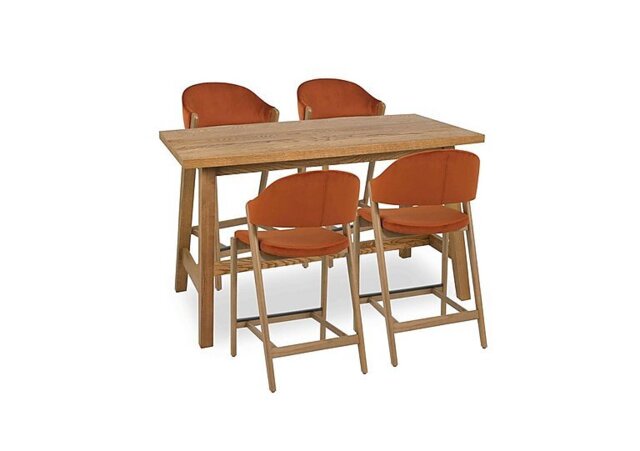 Stratford Table and 4 Bar Stools - Rust