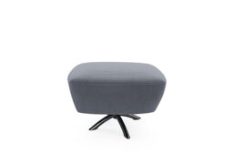 The Lounge Co. - Hermione Fabric Jacob Footstool - Rain Cloud with Chrome Feet