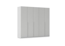 Rauch - Haven 251cm 5 Door Hinged Wardrobe with Décor Doors - Silk Grey/Silk Grey Front