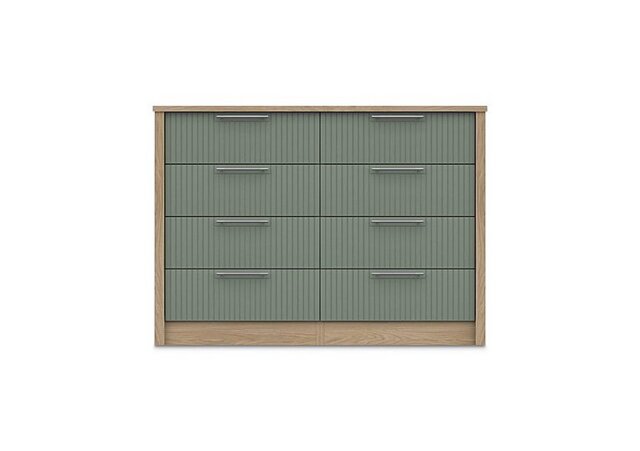 London Bedrooms - Chelsea 8 Drawer Wide Chest with Silver Handles