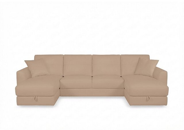 World of Leather - Nest Large NC Leather U-Shaped Corner Sofa with Double Storage Chaises