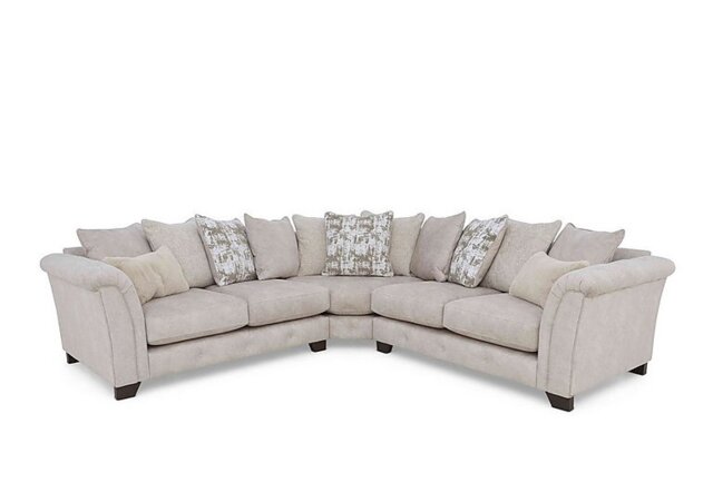 Aura Large Scatter Back Corner Sofa - Enzo Cream