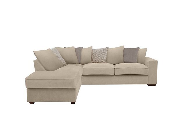 Cory Fabric Left Hand Facing Corner Chaise Scatter Back Sofa Bed - Cosmo Linen & Stone Pack
