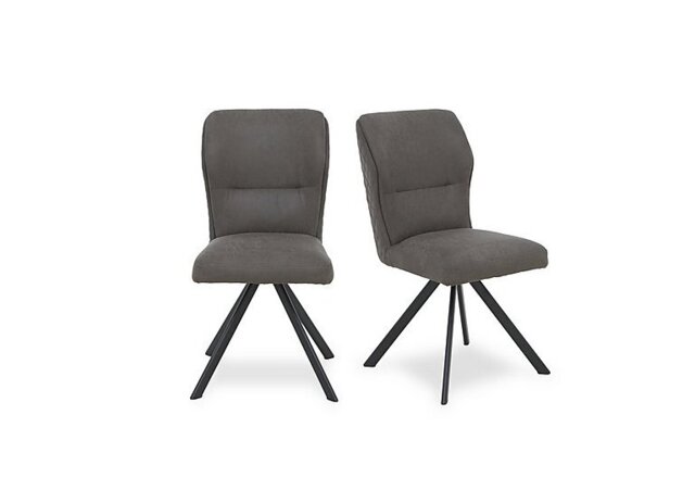 Terra Pair of Fabric Swivel Dining Chairs