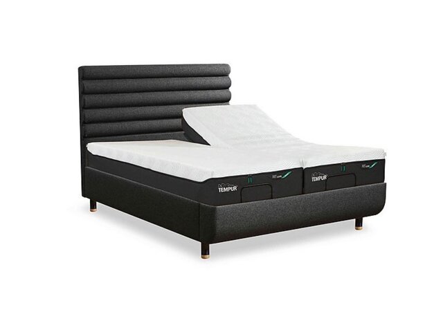 TEMPUR - Arc Ergo Smart Base Bed Frame with Vectra Headboard - Super King - Black & Gold