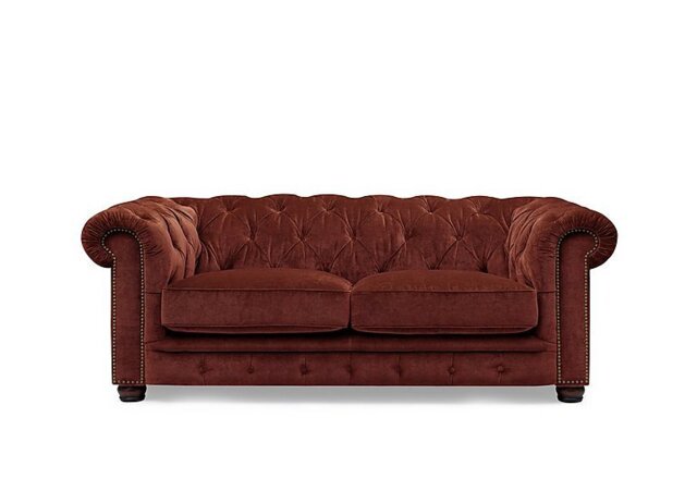 At The Helm - Shackleton 3 Seater Fabric Chesterfield Sofa - Tawny