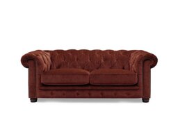 At The Helm - Shackleton 3 Seater Fabric Chesterfield Sofa - Tawny