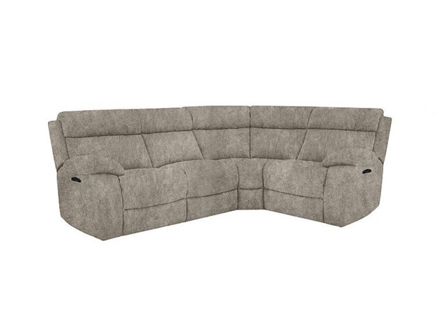Moreno Small Fabric Power Recliner Right Hand Facing Corner Sofa with Power Headrests - Mink