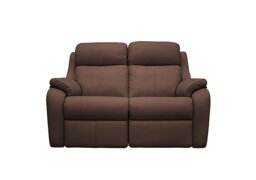 G Plan - Kingsbury 2 Seater Leather Power Battery Recliner Sofa with Power Headrests - Capri Oak