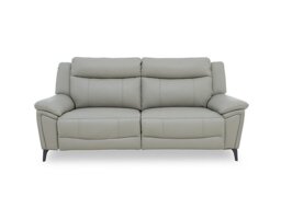 Panache Leather 3 Seater Power Recliner Sofa with Power Headrests and Heated Seats - Lead Grey