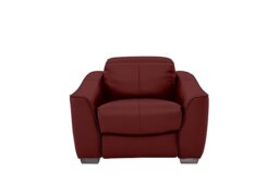 Xavier HW Leather Armchair - Deep Red