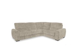 Flex Fabric Small Corner Sofa Bed with Storage Arm - Cream