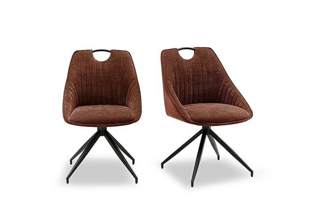 Petra Pair of Fabric Swivel Dining Chairs - In Time for Christmas