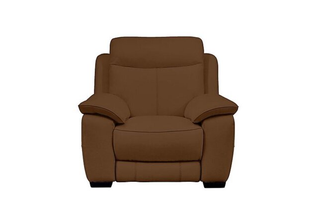 World of Leather - Starlight Express NC Leather Manual Recliner Armchair - Pecan Brown
