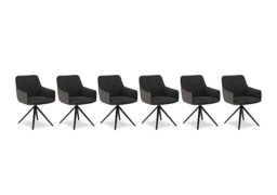 Jose Set of 6 Swivel Dining Arm Chairs - Anthracite