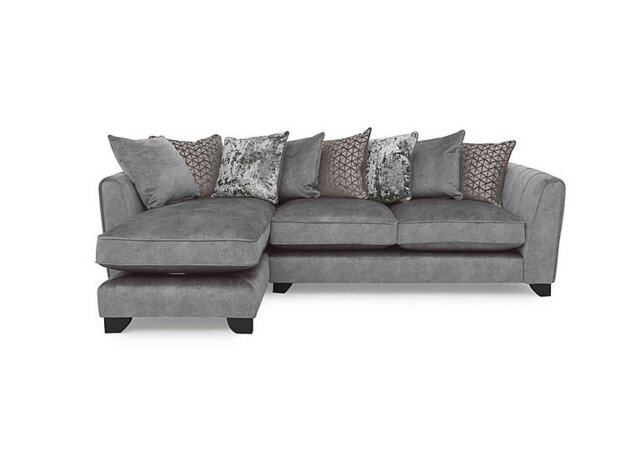 Mariah Fabric Scatter Back Left Hand Facing Chaise End Sofa - Dapple Silver