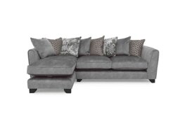 Mariah Fabric Scatter Back Left Hand Facing Chaise End Sofa - Dapple Silver
