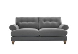 The Lounge Co. - Bronwyn 3 Seater Fabric Classic Back Foam Fill Sofa With Walnut Feet - Koala Cub
