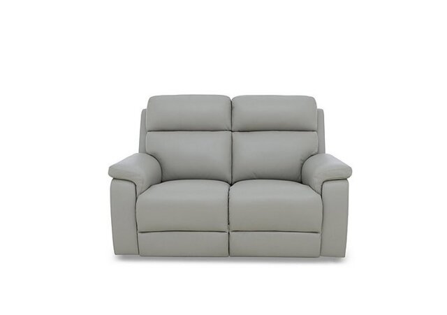 Raven Leather 2 Seater Power Recliner Sofa - Light Grey Cat - Sofas and Armchairs - In Time for Christmas
