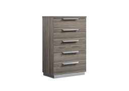 Venezia 5 Drawer Narrow Chest - Grey