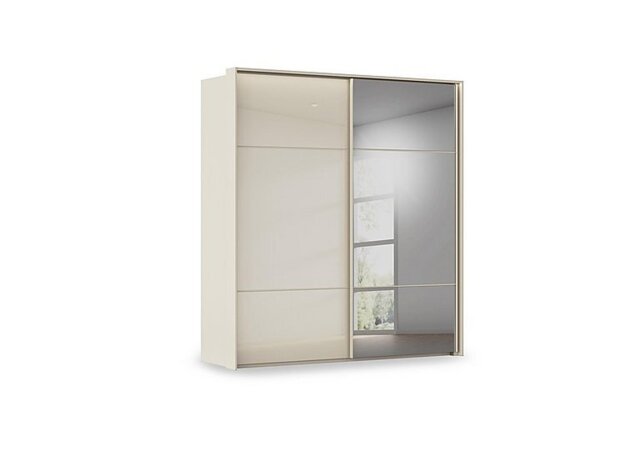 Rauch - Haven 210cm 2 Door Slider Wardrobe with 1 Décor Door, 1 Mirror Door and Lights
