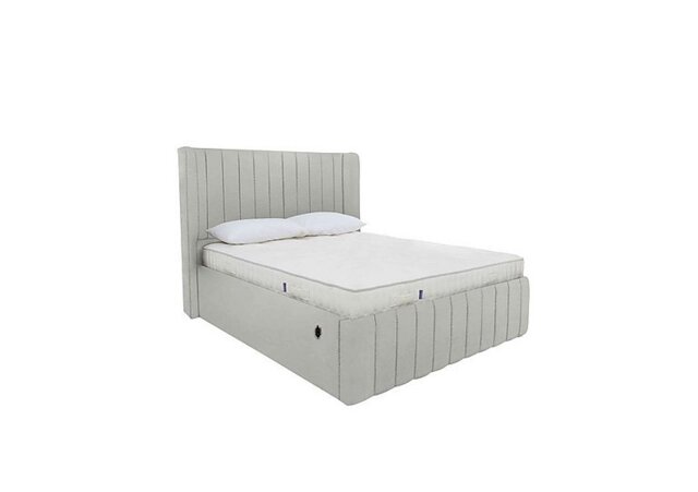 Eira Low Foot End Electric Ottoman Bed Frame - Double - Velvet Silver