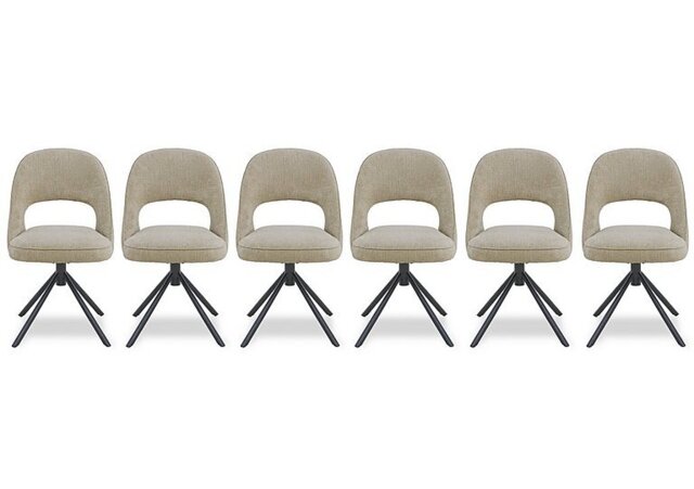 Tiber Set of 6 Swivel Dining Chairs