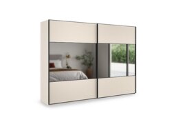Wiemann - Tullio 300cm 2 Door Sliding Wardrobe with Mirrors - Champagne