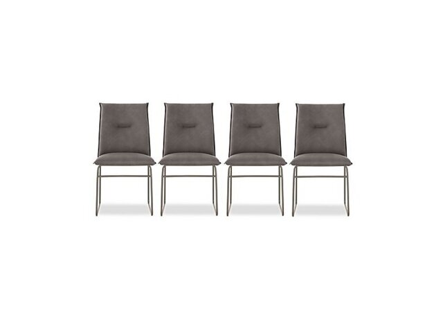 Connubia - Maya Set of 4 Lava Metal Leg Dining Chairs
