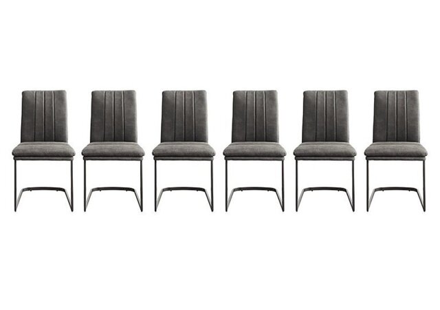 Moon Set of 6 Fabric Cantilever Dining Chairs